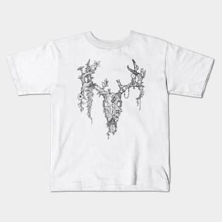 Deer Skull  (Nature / Steampunk Antlers) Kids T-Shirt